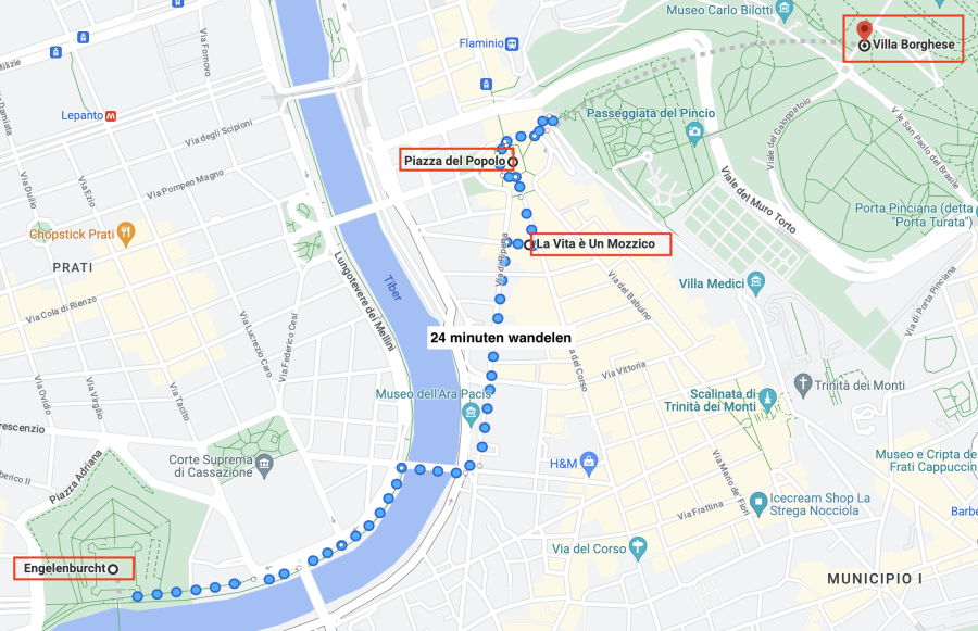 Wochenendspaziergang in Rom von der Engelsburg zur Villa Borghese