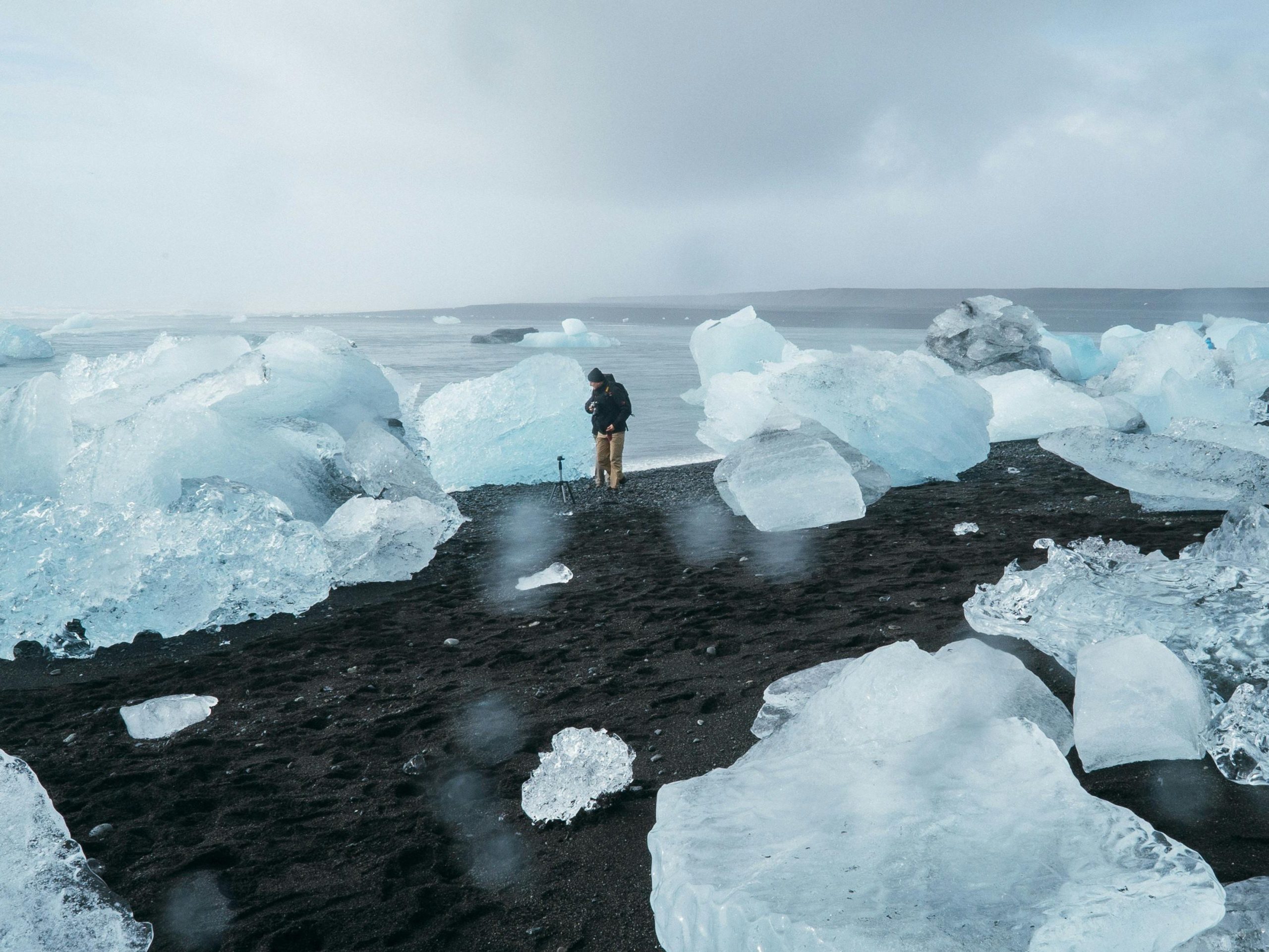 Diamantstrand IJsland in de winter