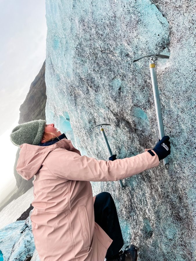 Klettern auf einem Gletscher Spaziergang