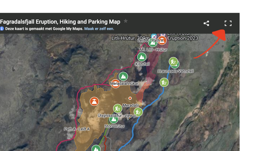 Wandelroute naar actieve vulkaan in IJsland