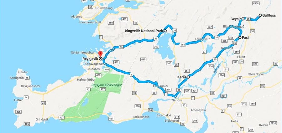 Karte Goldener Kreis